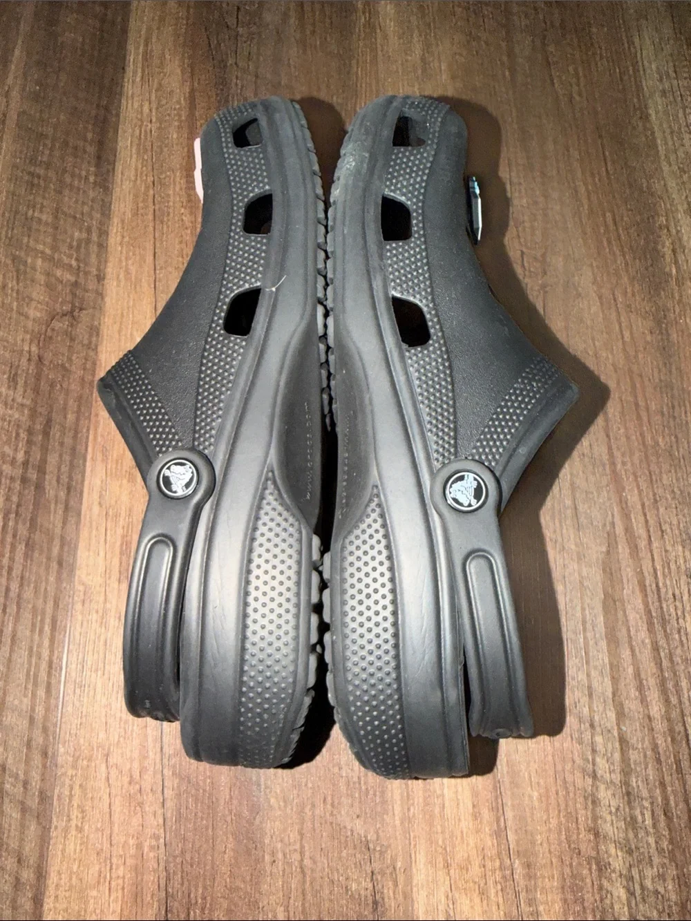 Crocs Clog Black EEUC with Messi Jibbits #10 men’s 10/ women’s 12
